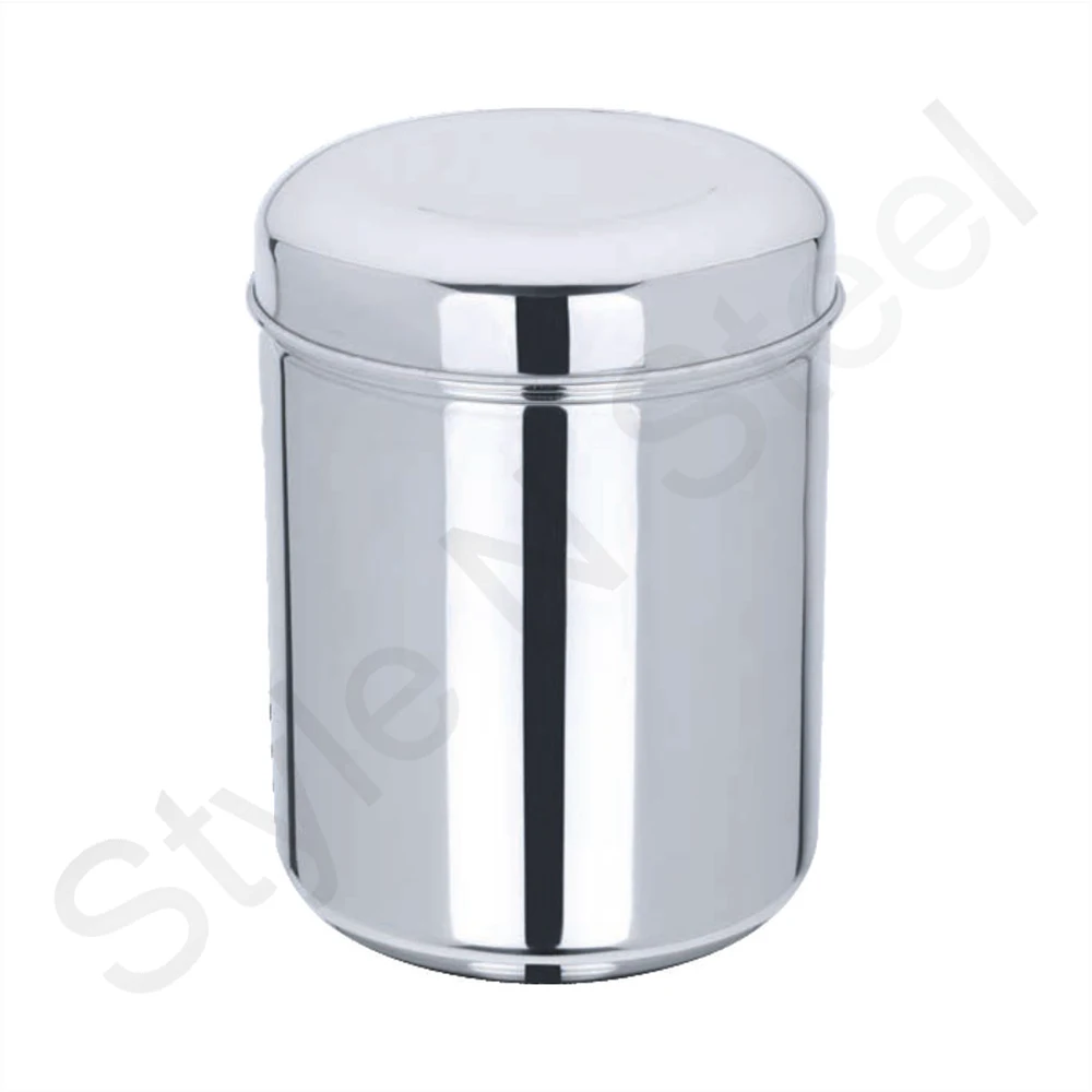 Air Tight Canister Set Lock Type Canister Stainless Steel High Quality Custom Round Airtight Metal Coffee Tin Canister