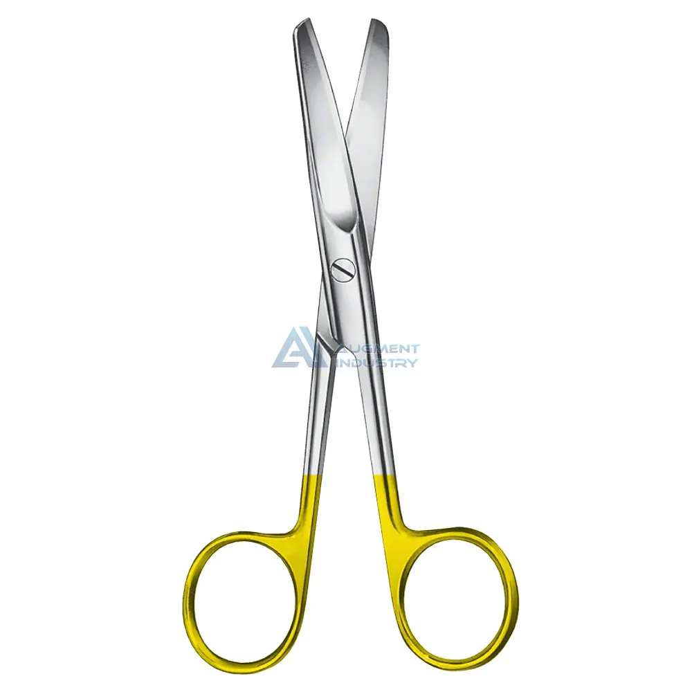 Прямые хирургические ножницы TC 165 мм (6 1/2 дюйма) Blunt/Blunt | Ножницы с вставками из карбида вольфрама Золотые