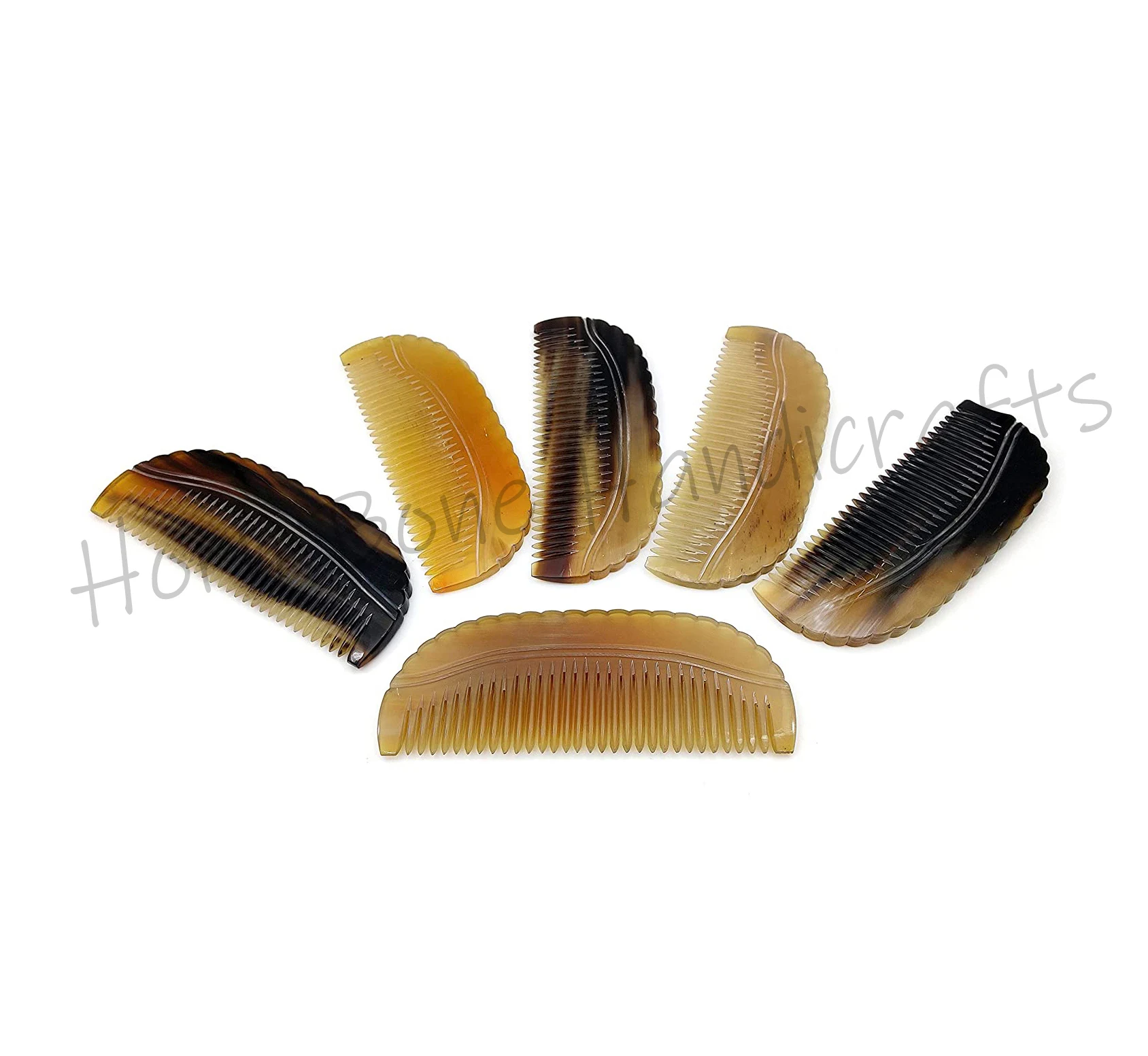 Ox Horn Comb Premium Quality 100% Handmade Anti Static Natural Fine Horn Pocket Comb Professional Detangling Fine Tooth Comb