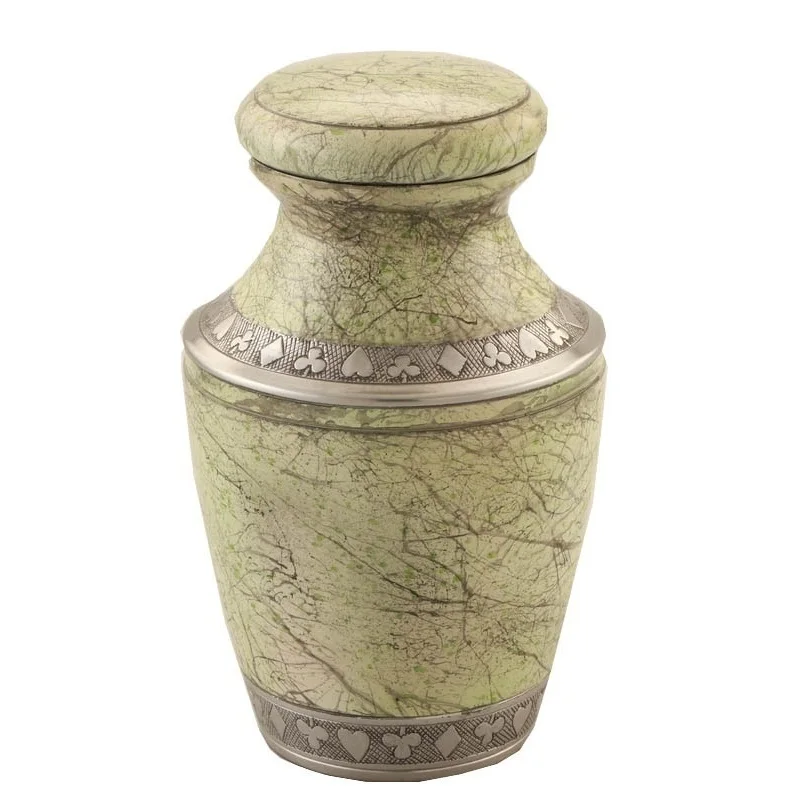 Granite Grey Metal Urn for Ashes, Adult Cremation Urn American/European Style