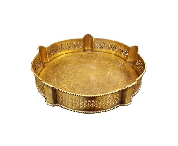 towel put in tray from manufacturer from india anticqe & Nickel and antique two tone color for impression tie tray for table