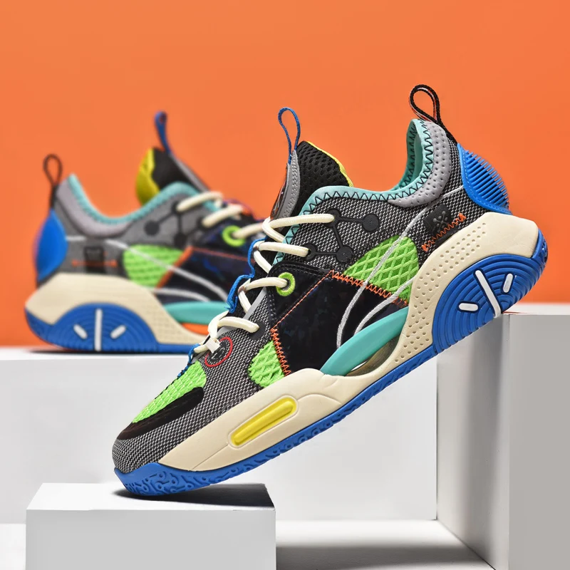 High quality custom gym sneakers latest design running basketball shoes anti sip soft sole men sports shoes