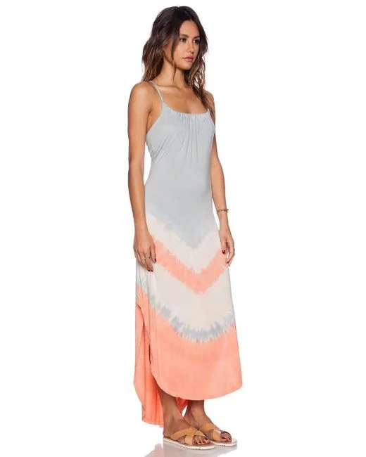 Miami Designer Summer Collection 2019 Beach Wear Rayon Tie & Dye Maxi Dress