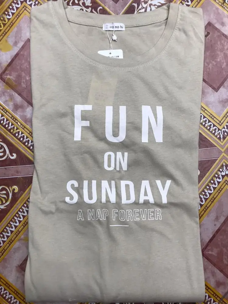 Bangladesh Stock Lot Newest Creative Design Women Simple Casual Short Sleeve Loose Blouse Round Neck Tunic T-Shirt Blouse Top