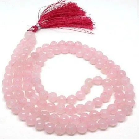 Best Quality Natural  Rose Quartz and Clear Quartz Stone Jap Mala Wholesale Mala Buy from AAMEENA AGATE