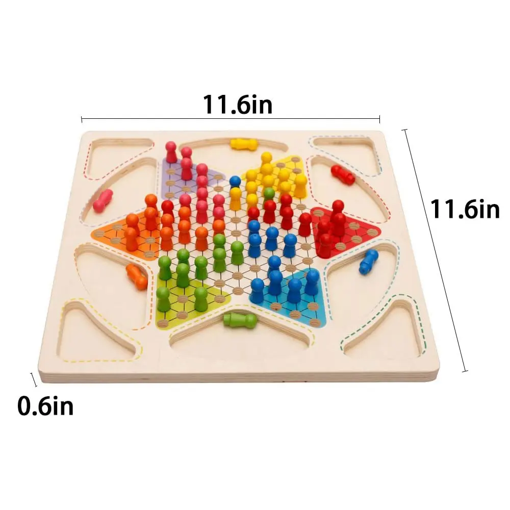 Custom Classical Ludo Board Game Chess with Wood Frame Manufacturer Organic Glass Wooden in cheap price