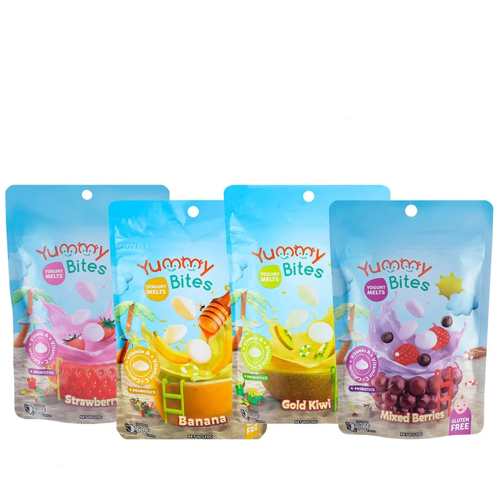 Yummy Bites Yogurt Melts Banana Honey, Gold Kiwi, Strawberry, Mixed Berries 20gr
