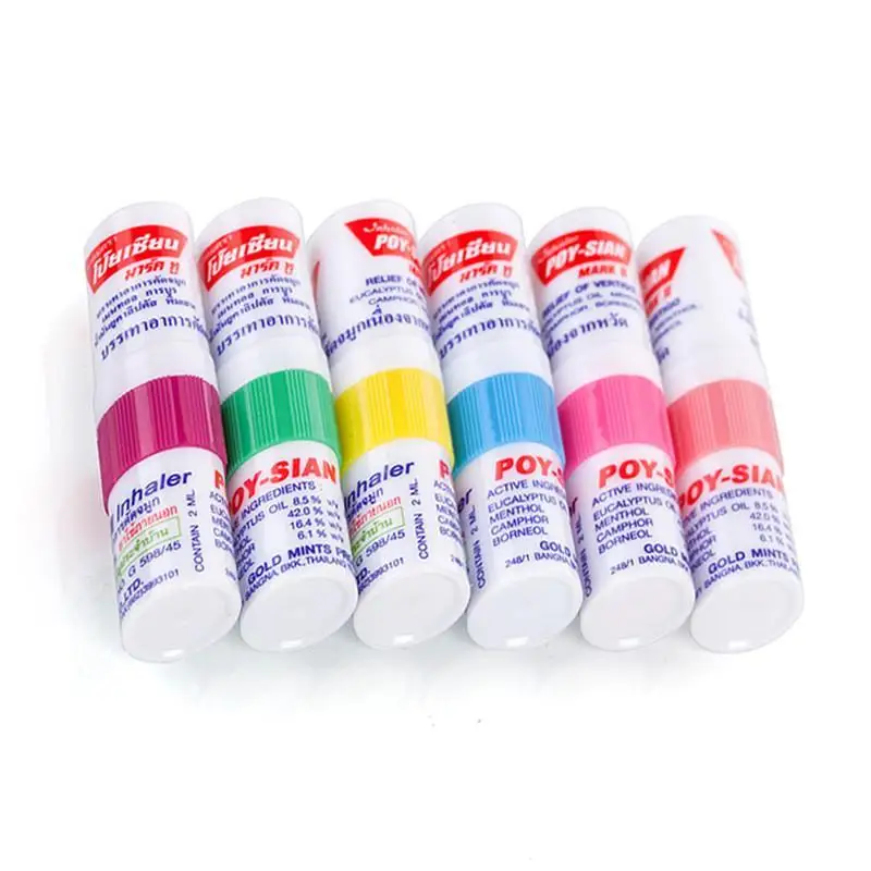 Herbal inhaler Poy Sian brand, traditional Thai herbal inhaler for dizziness