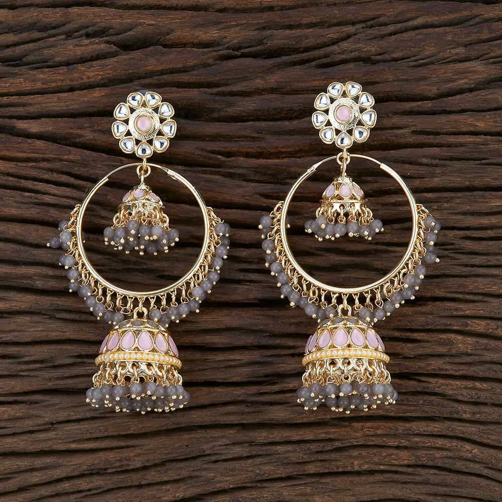Designer Hand-Made  Indo Western Jhumkis With Gold Plated 104729 From Kanhai Jewels in best Price