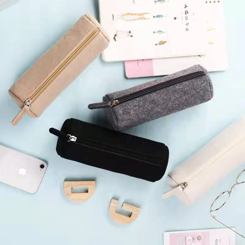 Заводская поставка большой емкости ручной работы Многофункциональный серый фетровый пенал