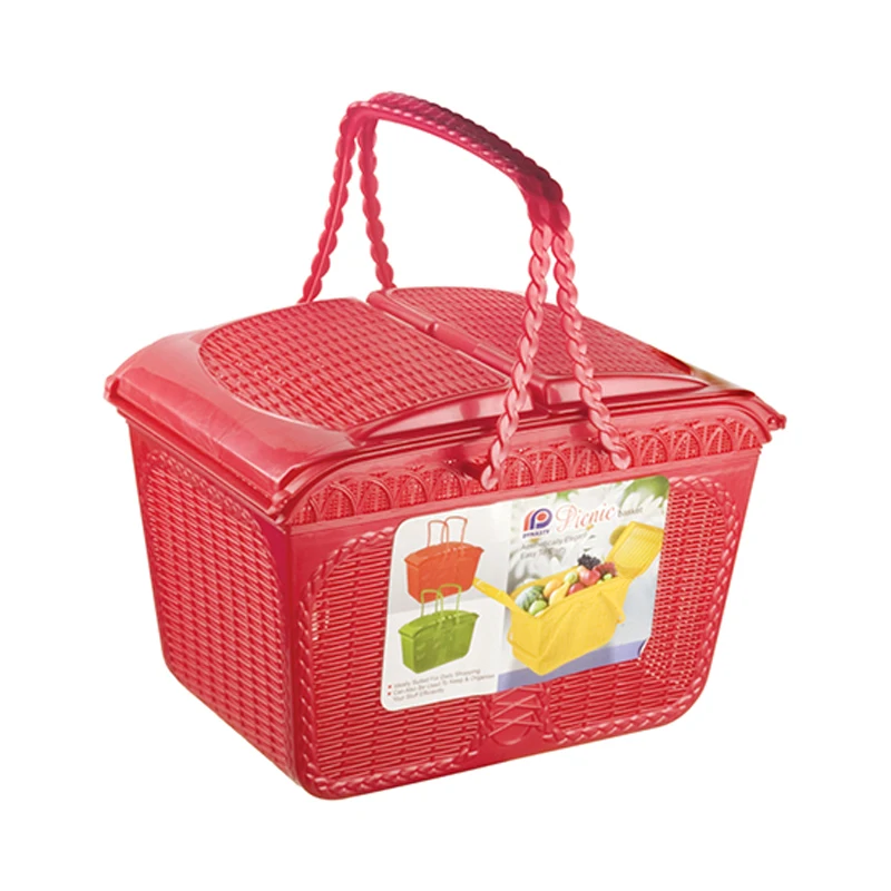 Plastic Picnic Basket- Small custom square plastic baskets multifunction home vegetable food storage small fruit basket