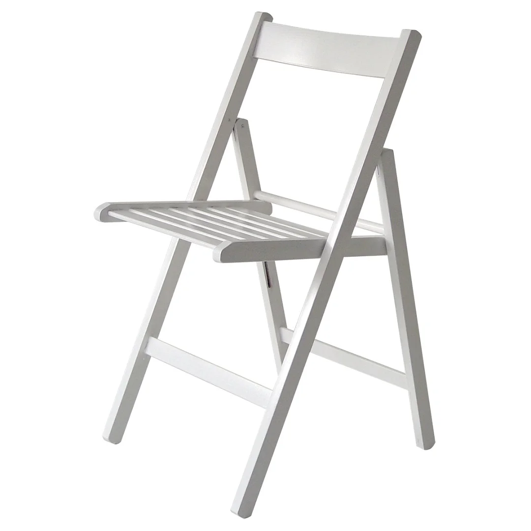 Частная торговая марка, Сделано в Италии, высококачественный складной стул из Букового дерева с изогнутыми плечами белого цвета для использования в помещении и на улице