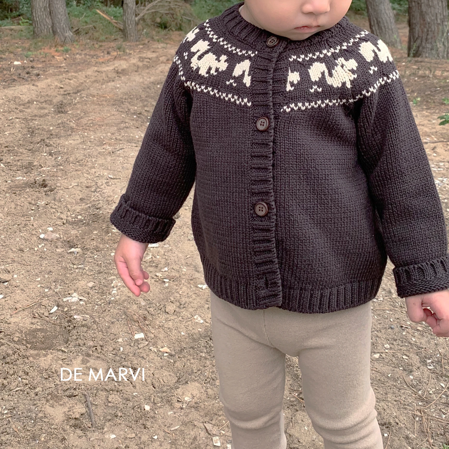 DE MARVI Knit button Toddler Baby cardigan boys girls sweater wear OEM possible MADE IN KOREA