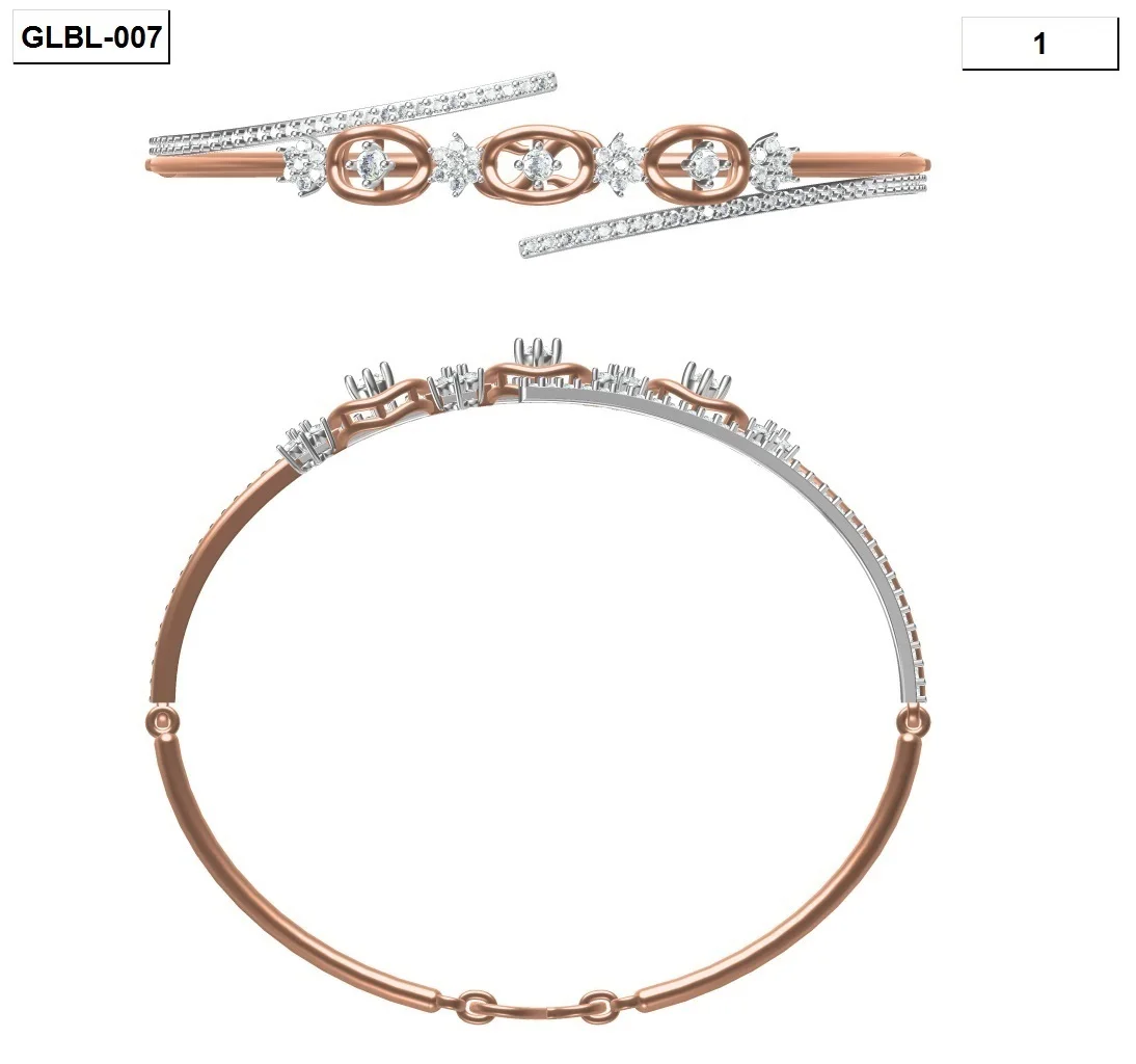 
Wholesale Custom Hot Sell Fashion Unique 18k Rose & Yellow Gold Plated Bracelet 