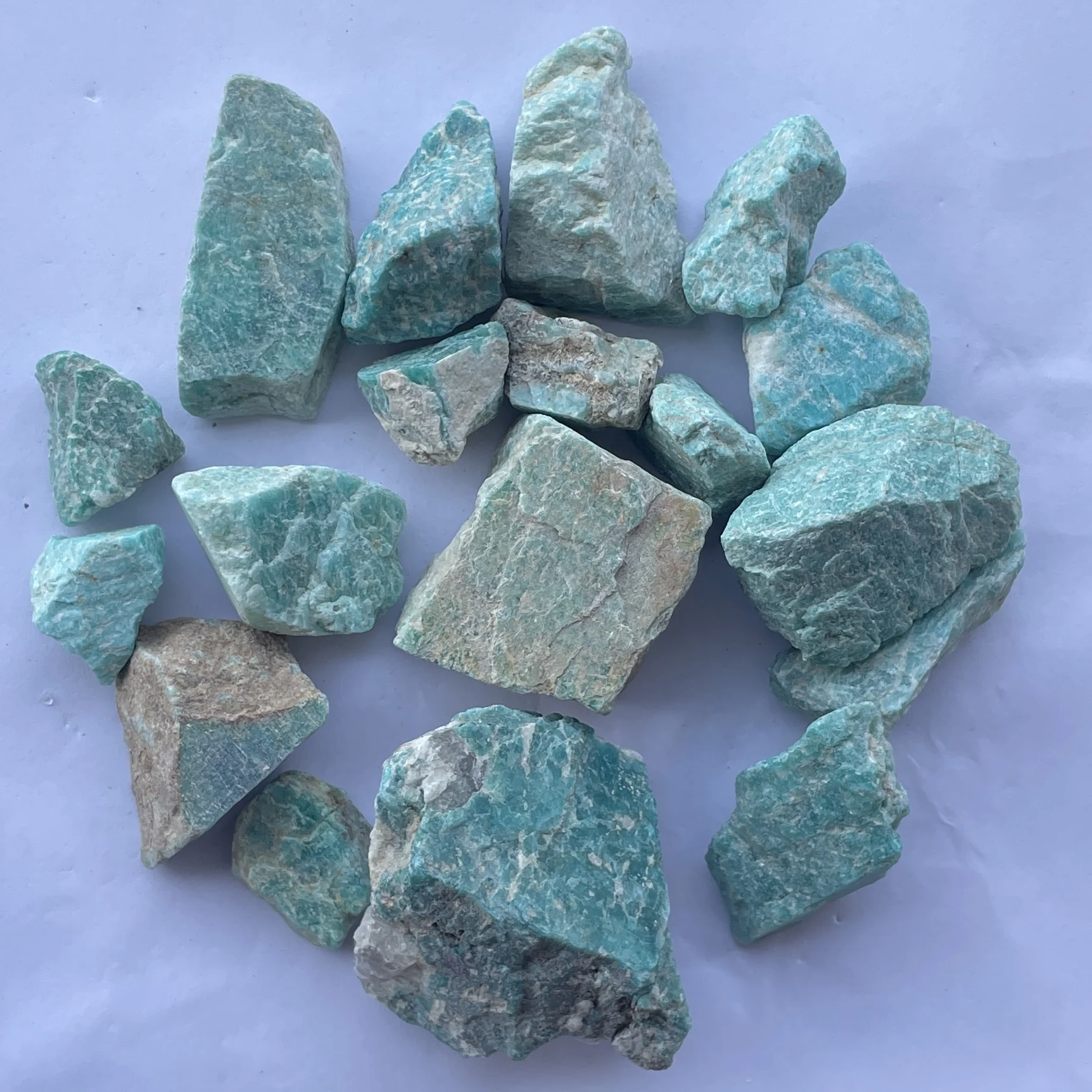 Natural Blue Green Amazonite Rough Raw Gemstone Per Kilo Gram from Wholesale Factory Price Stone Suppliers Semi Precious Stones