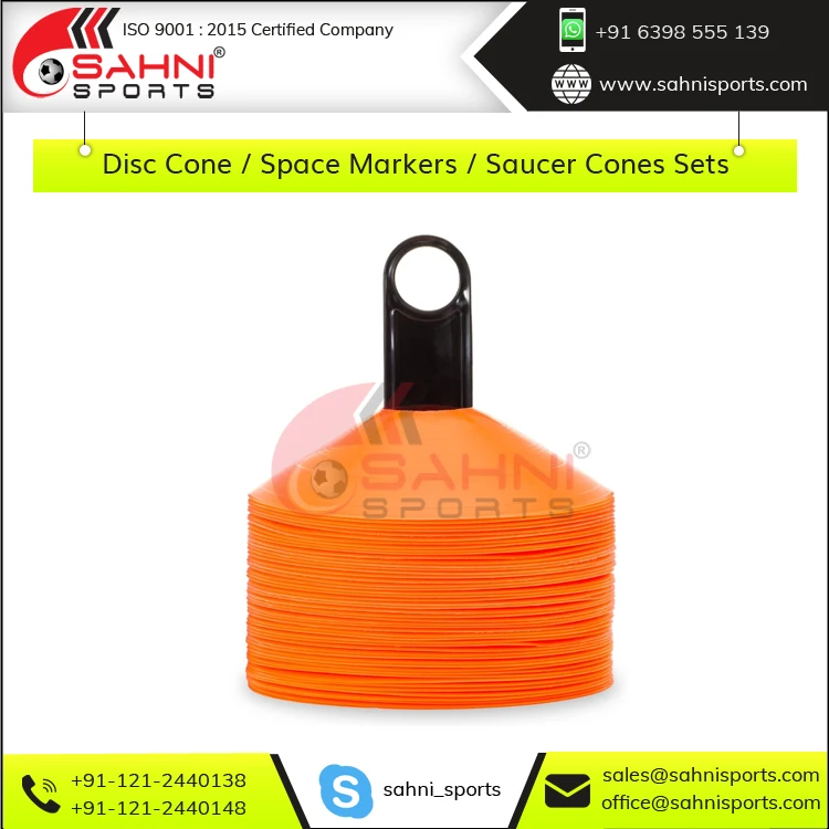 Набор пластиковых дисковых конусов и космических маркеров высотой 5 см с диаметром основания 18 для тренировок