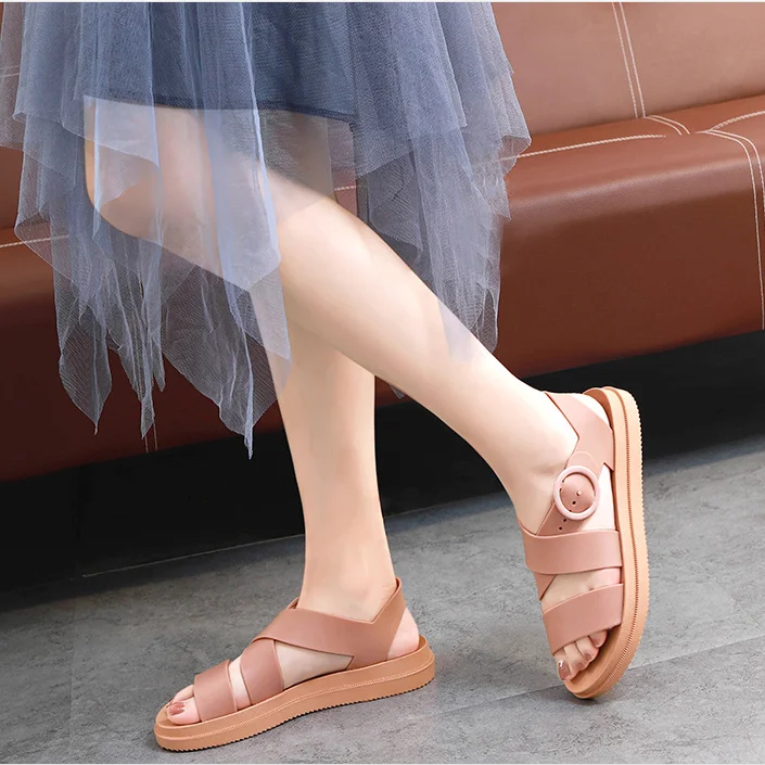 Summer Sandals Women Beach Woman Sandals Flat Casual PCU Plastic Sandals For Women And Ladies Summer