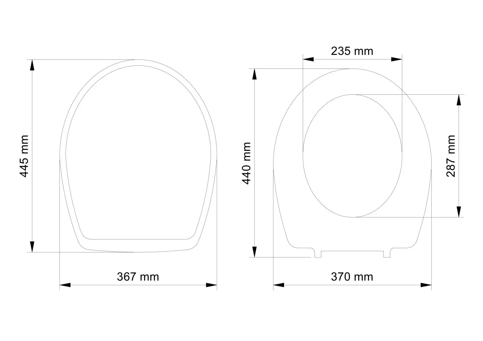 KLASIK DUROPLAST  TOILET SEAT (W/ S.S. HINGES)