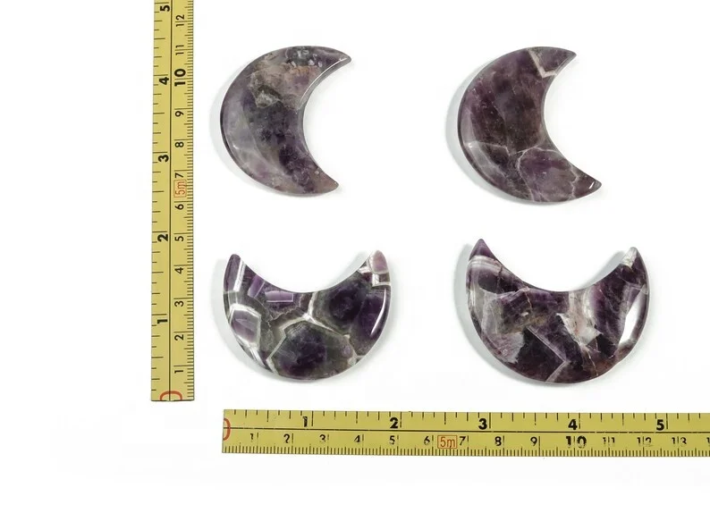 Amethyst Druzy Moon Healing Crystal Natural Quartz Craft Carved Rose and Selenite Chakra Style Versatile Gemstone