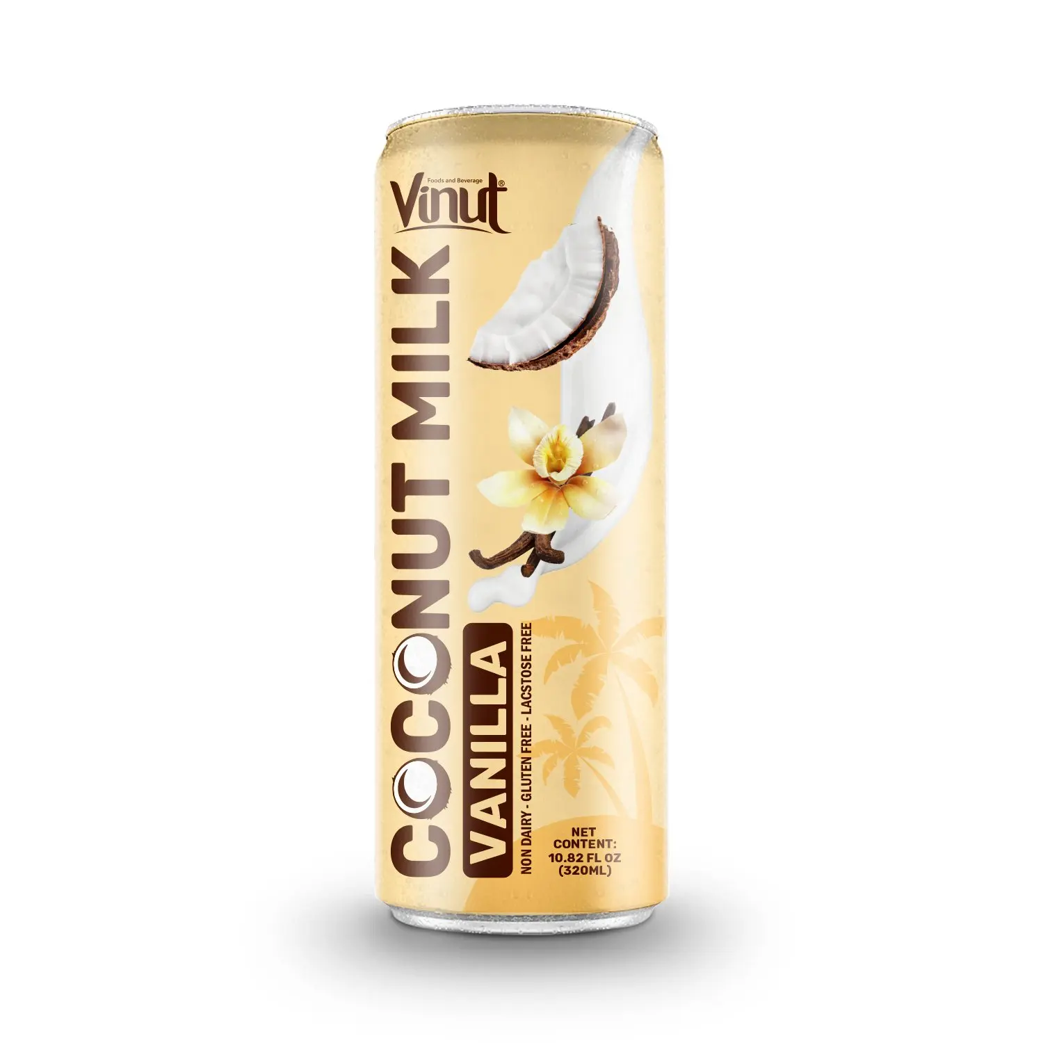 10.82 Fl Oz Can VINUT Coconut Milk with Vanilla Flavour Vietnam Suppliers Manufacturers Gluten Free Drink