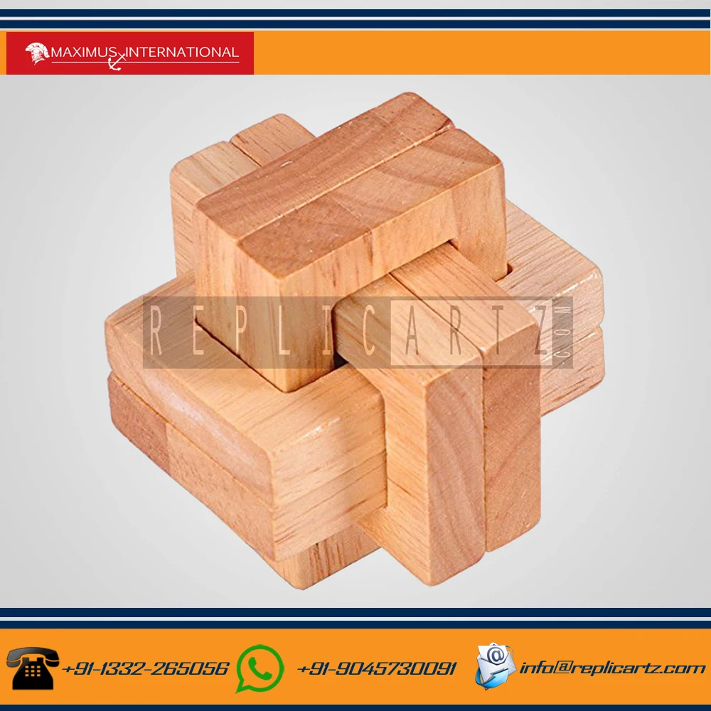 Wooden Puzzle Frame Lock Logic IQ Brain Teaser Puzzles Travel Chess Board Game Sets for Kids and Adults