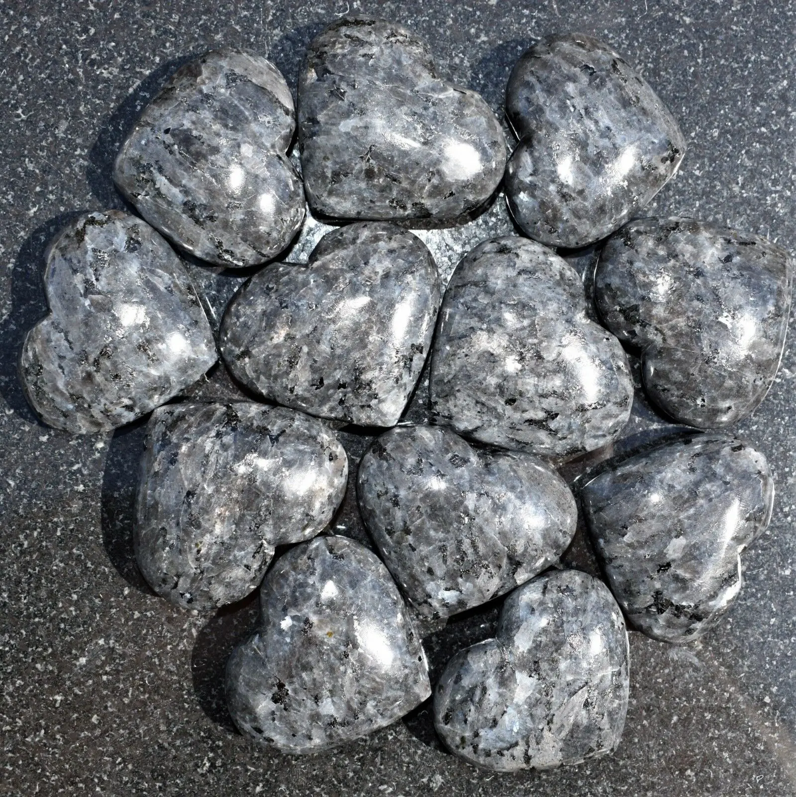 natural larvikite palm heart stone crystal palm stone puffy heart natural stone healing reiki gemstone agate wholesaler
