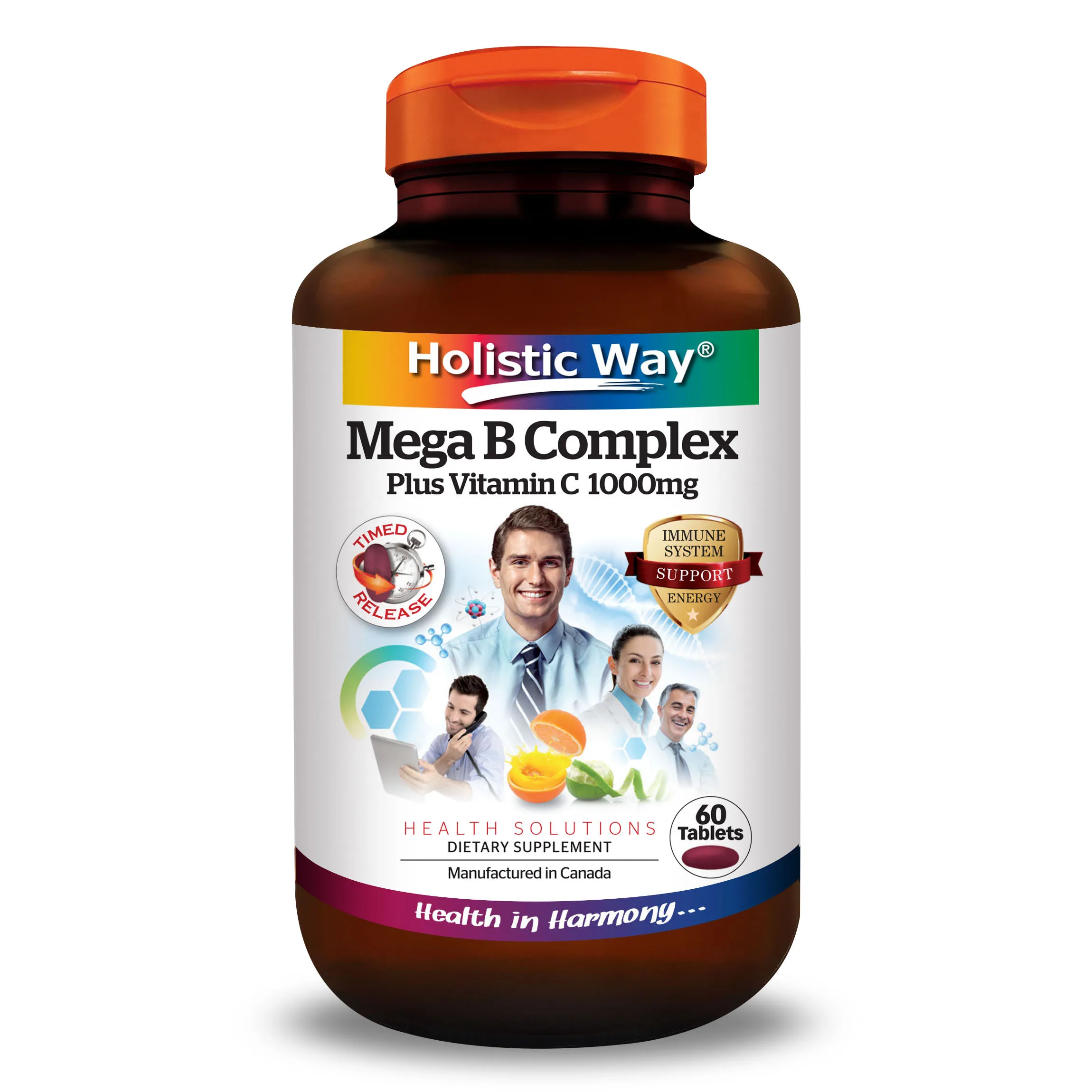 
148g Healthcare Product Holistic Way Mega B Complex Plus Vitamin C 1000mg With 60 Tablets 