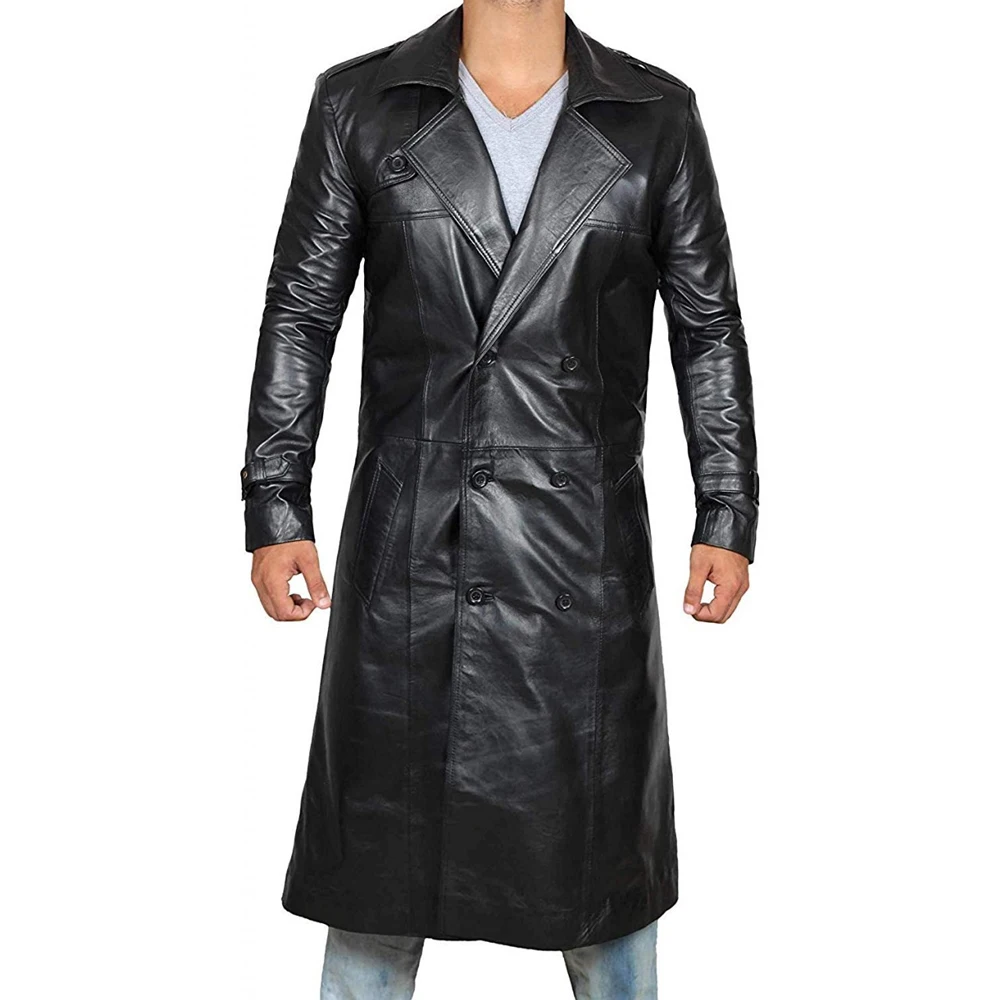 Autumn Retro Jacket Windbreaker Leather Waterproof Trench Long Fur Coat