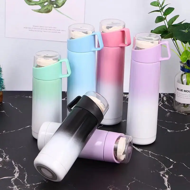 New Transparent Double Wall Stainless Steel Lid Water Insulated Thermos Bottle Vacuum Flask Logo