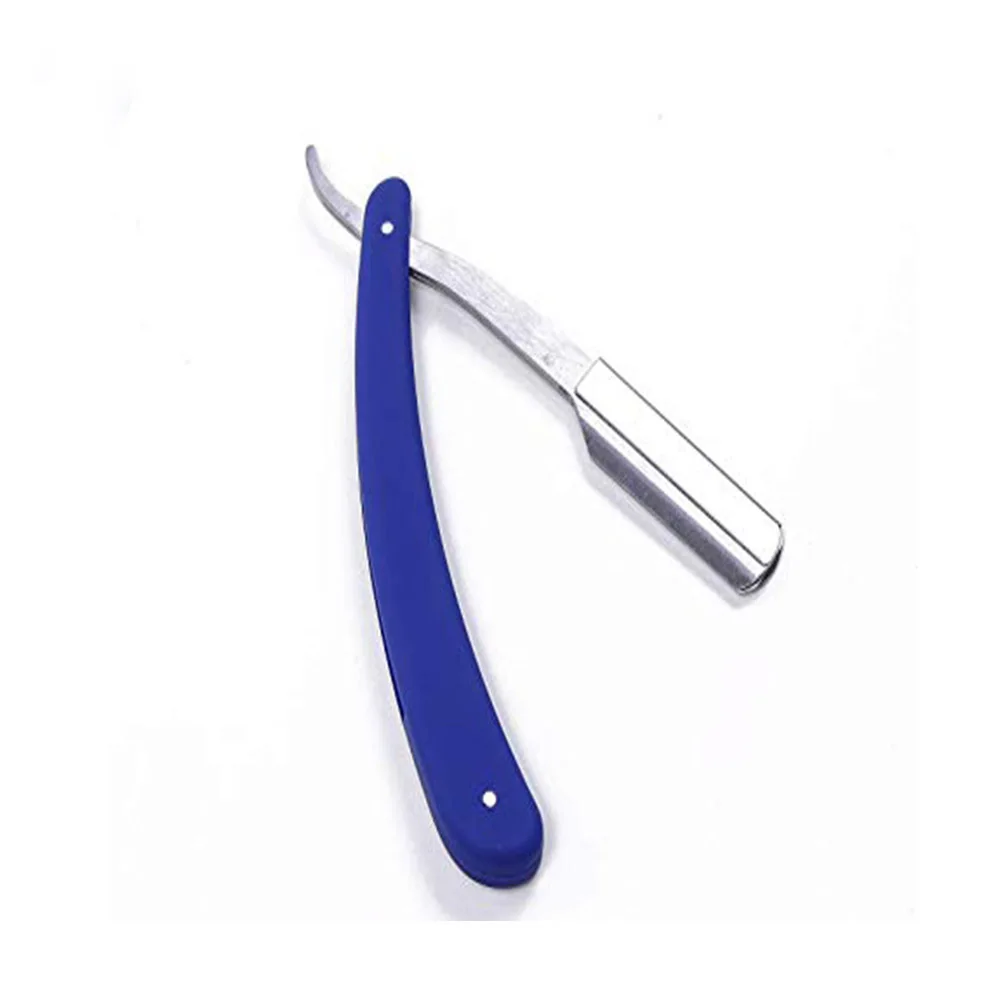 Plastic Handle Barber Shaving Razors With Finger Rest Blue & White Box Style Barber Razors