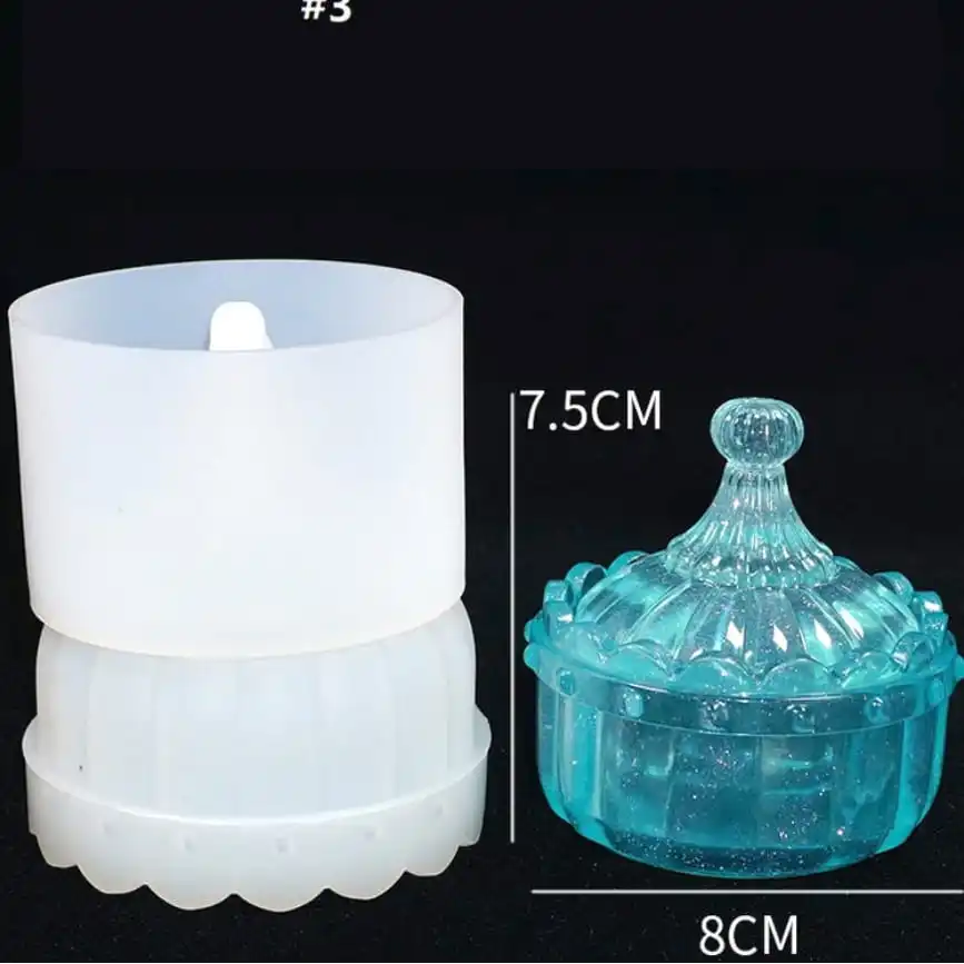 Jar with Lid Pumpkin Crown Skull Silicone Storage Bottle Jewerly Trinket Can Container Box Resin  Plaster Candle