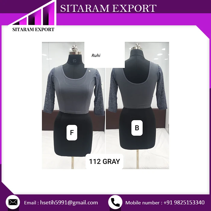 Buy Best Cotton Lycra Stretchable Women Blouse Full Net Sleeve At Wholesale Price