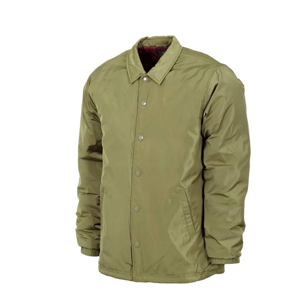Custom Olive Green Nylon coach Jackets Screen Printing Customized coach Jackets Windbreaker High Quality Men coach Jackets