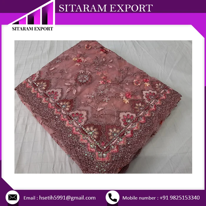 Superior Soft Net Embroidery Work Saree With Heavy Design Buy Affordable Price