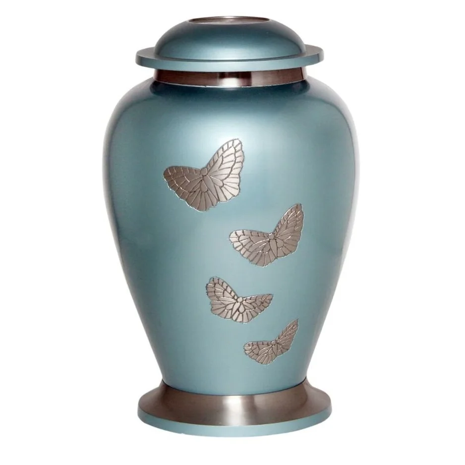 Aluminium green & blackisk onyx  finished  glossy finished cremation funeral urns for human adult and pets ashes memoriable urns