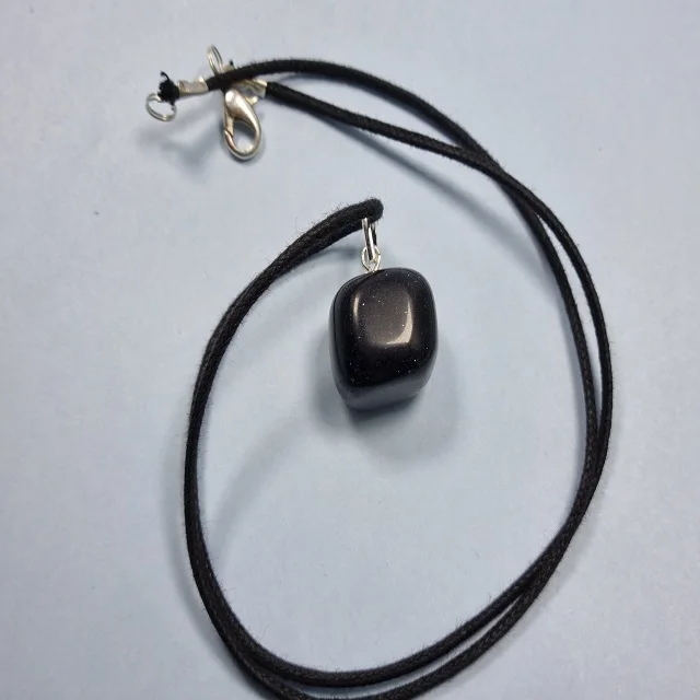  Ожерелье женское из натурального камня в форме барабана с синим золотым камнем