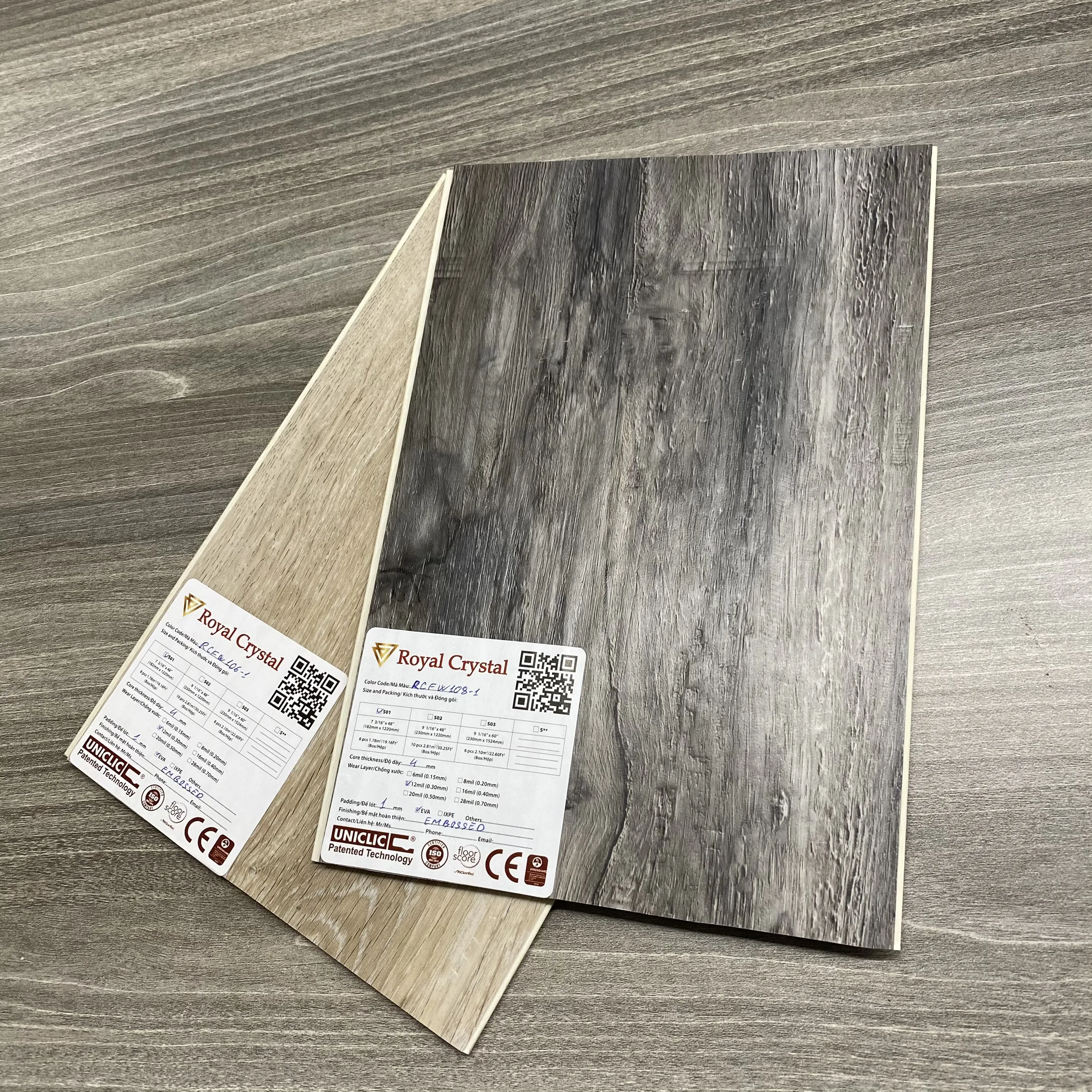 
Antiseptic Easy Cleaning SPC Rigid Core Vinyl Click PVC Flooring Tiles Plank with Commercial Residential Applications Vietnam 