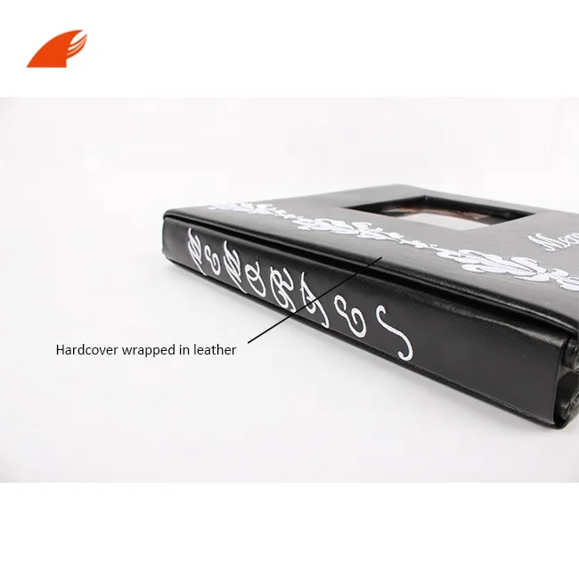 Роскошные черные художественные кожаные обвязанные ПУ фотоальбомы «сделай сам» Скрапбукинг с окном для свадебных семейных фотографий