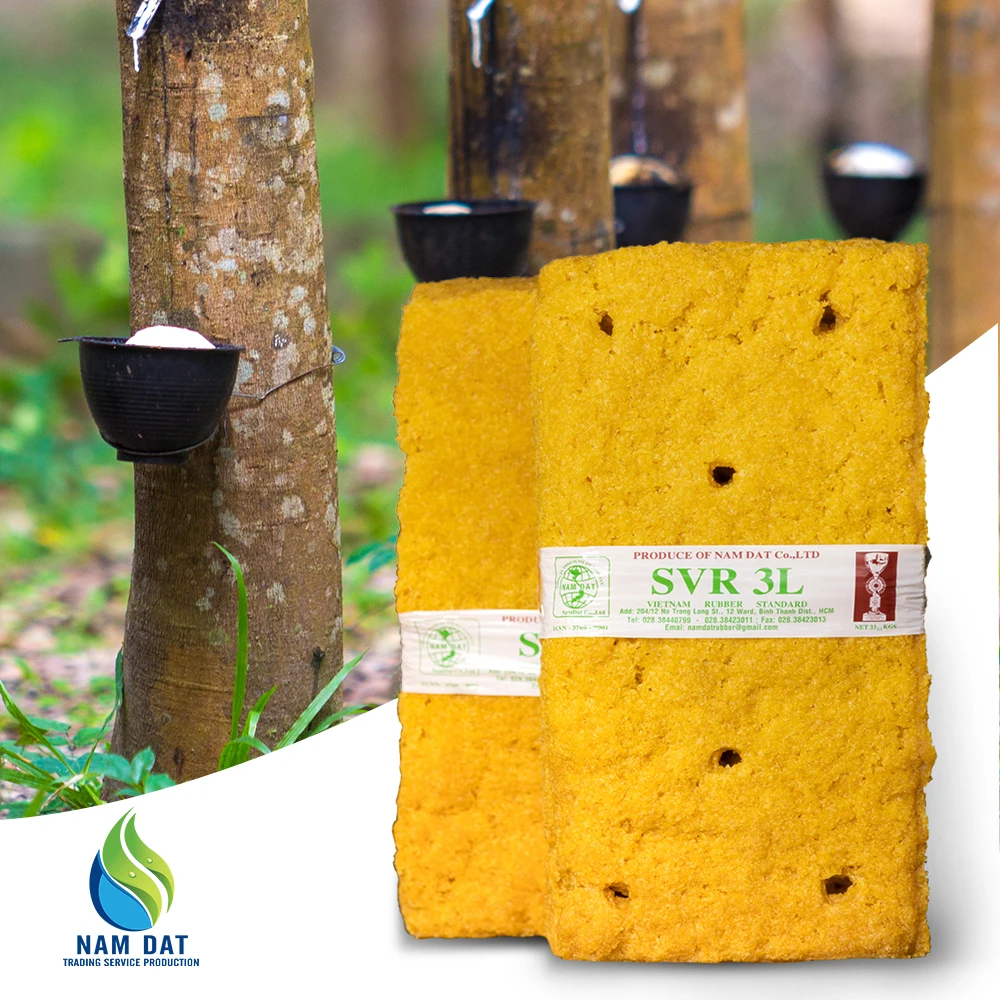 Export Vietnam Manufacturer Threads Making High Purity 100% Organic Raw Material SVR 3L (TSR 3L) Yellow Color Natural Rubbers