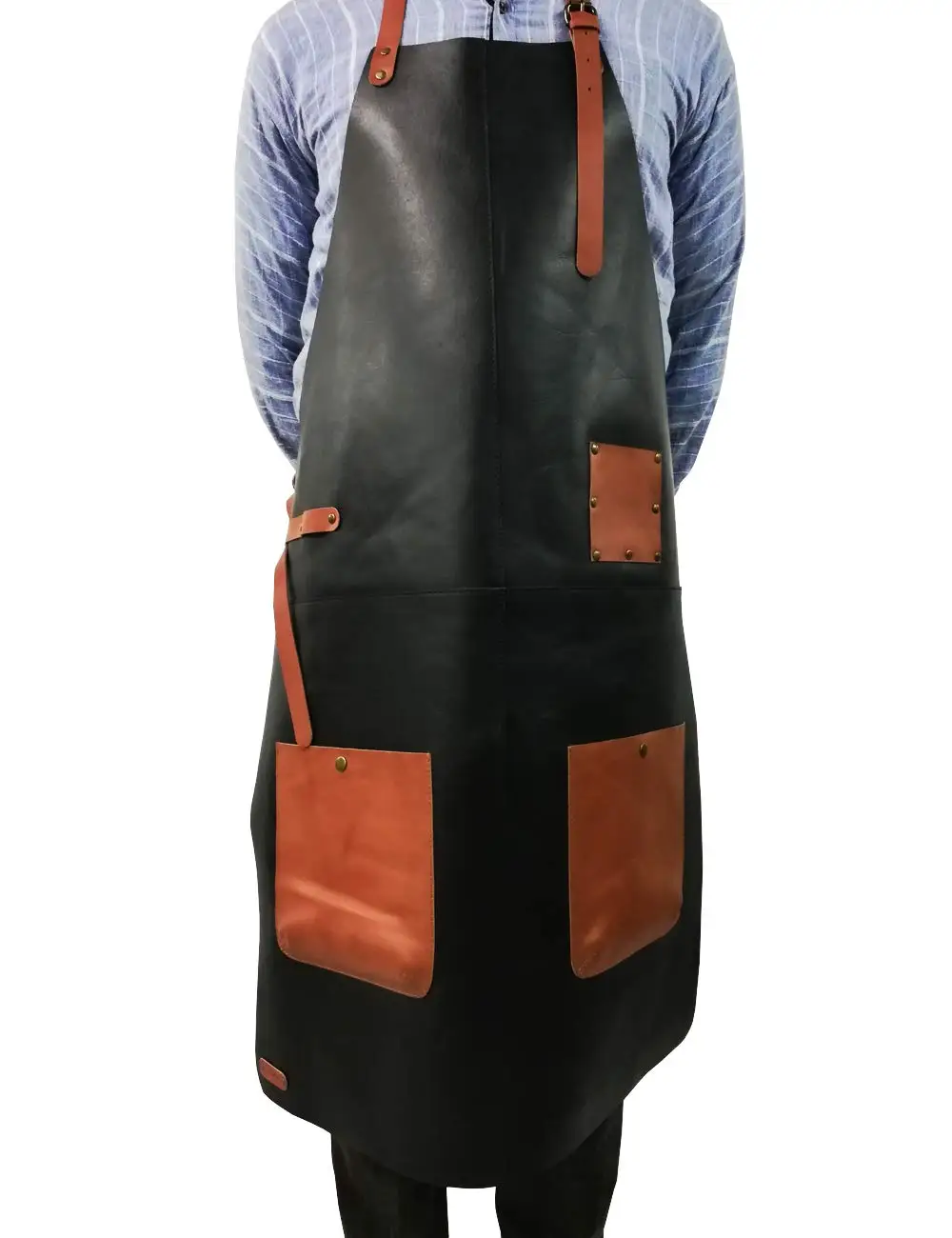 Custom Logo Waterproof Hair Dresser Gardening Suede Leather Tool Apron Genuine Leather Carpenter Apron Grilling Apron