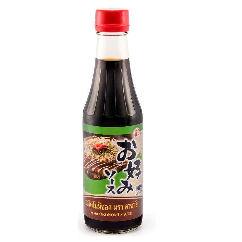 Little sour and little sweet Taste Japanese Okonomi Sauce 300ml in Glass Bottle Packaging