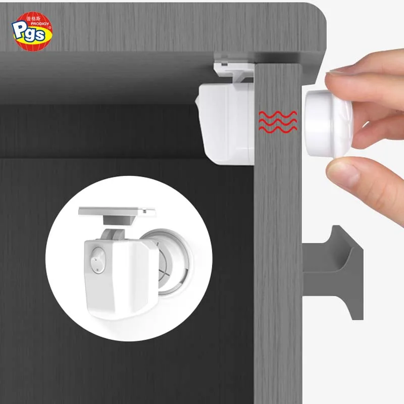 
Baby proofing hidden magnetic cabinet locks with key adhesive magnets for cabinet doors 