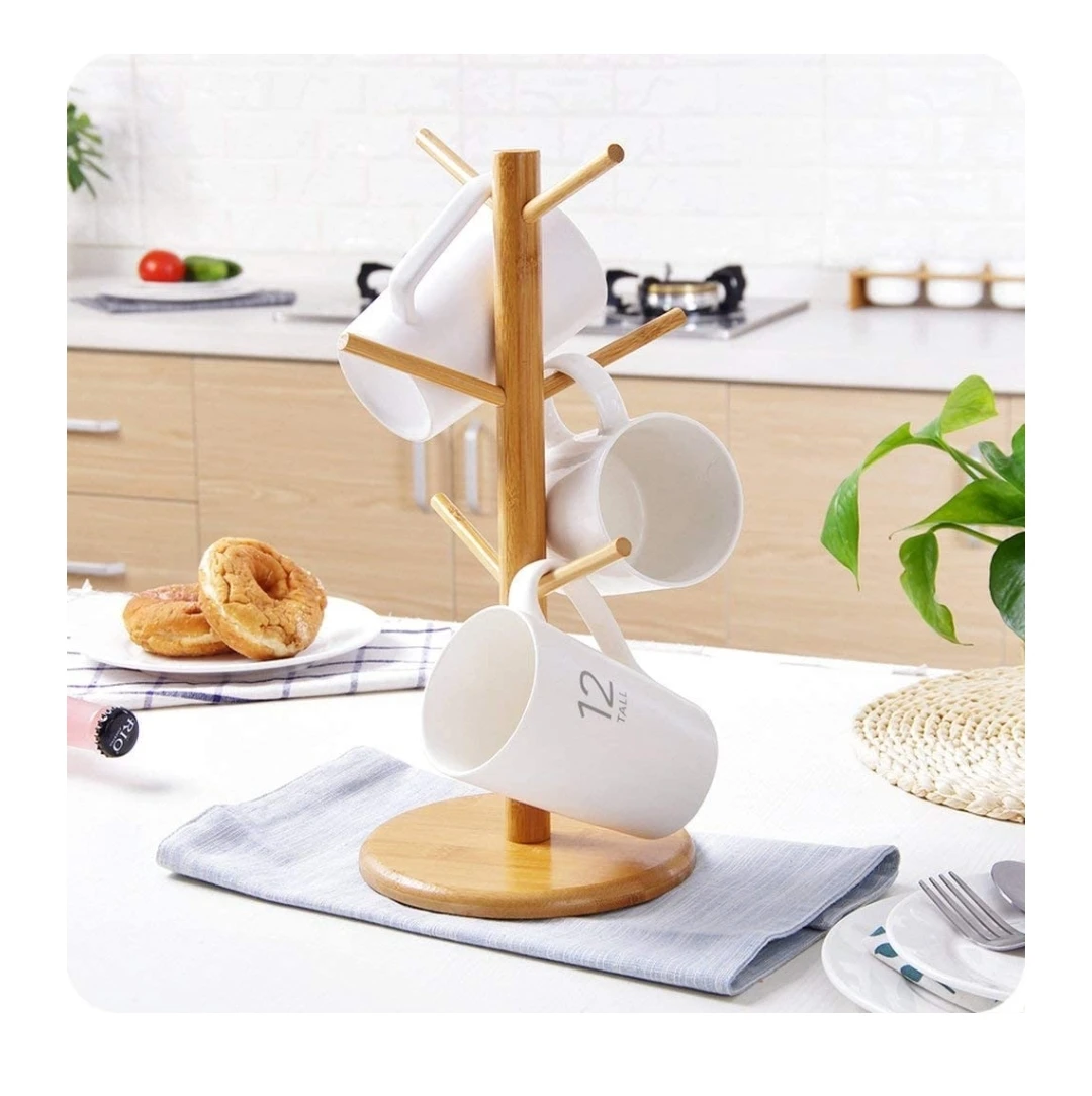 Coffee mug holder round with 8 hooks