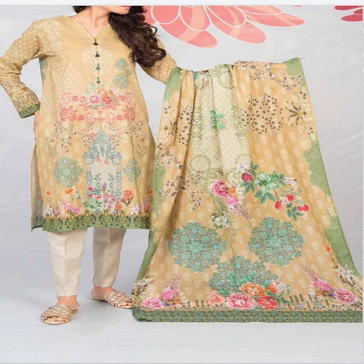 
Mehk Stylish Pakistani and Indian style un-stitched Shalwar Kameez 3 piece Suits 