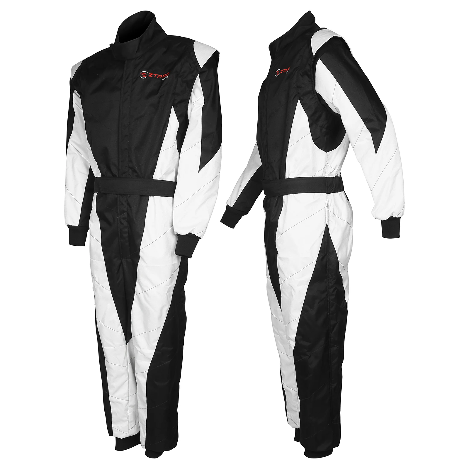 ZTPRO F1 Karting костюм с премиум кардура ткань и хлопчатобумажное полотенце пошив на заказ картинг гонки-черный и белый