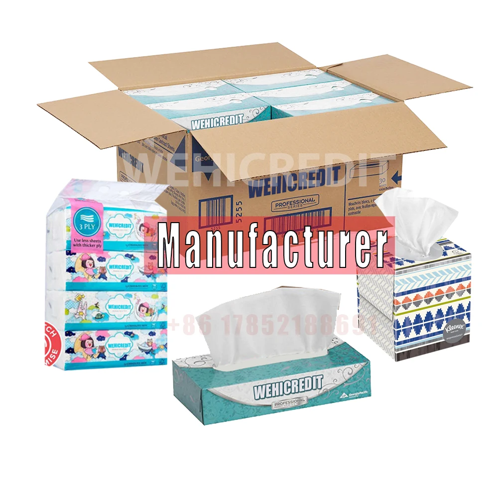 1-4 ply SOFTEST Cheap funny private label soft pack white hygiene branded box face 1-4 layer facial tissue paper