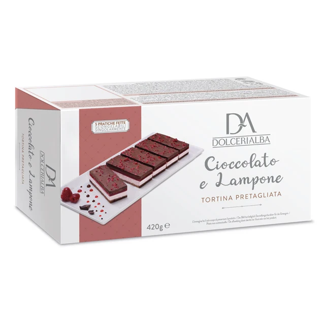 Высококачественный Итальянский шоколадный и малиновый пирог, оптовая продажа, замороженный десертный пирог, семейная УПАКОВКА 420 г