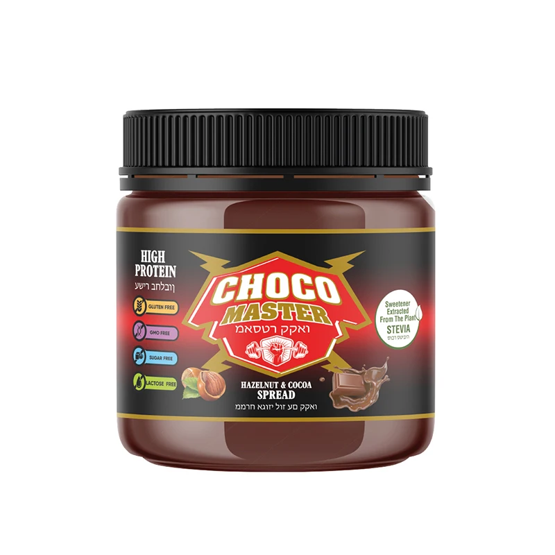 Factory Direct Wholesale 350gr Glass Of Jar ,20% High Protein, Stevia, Sugar Free Hazelnut Chocolate Spread