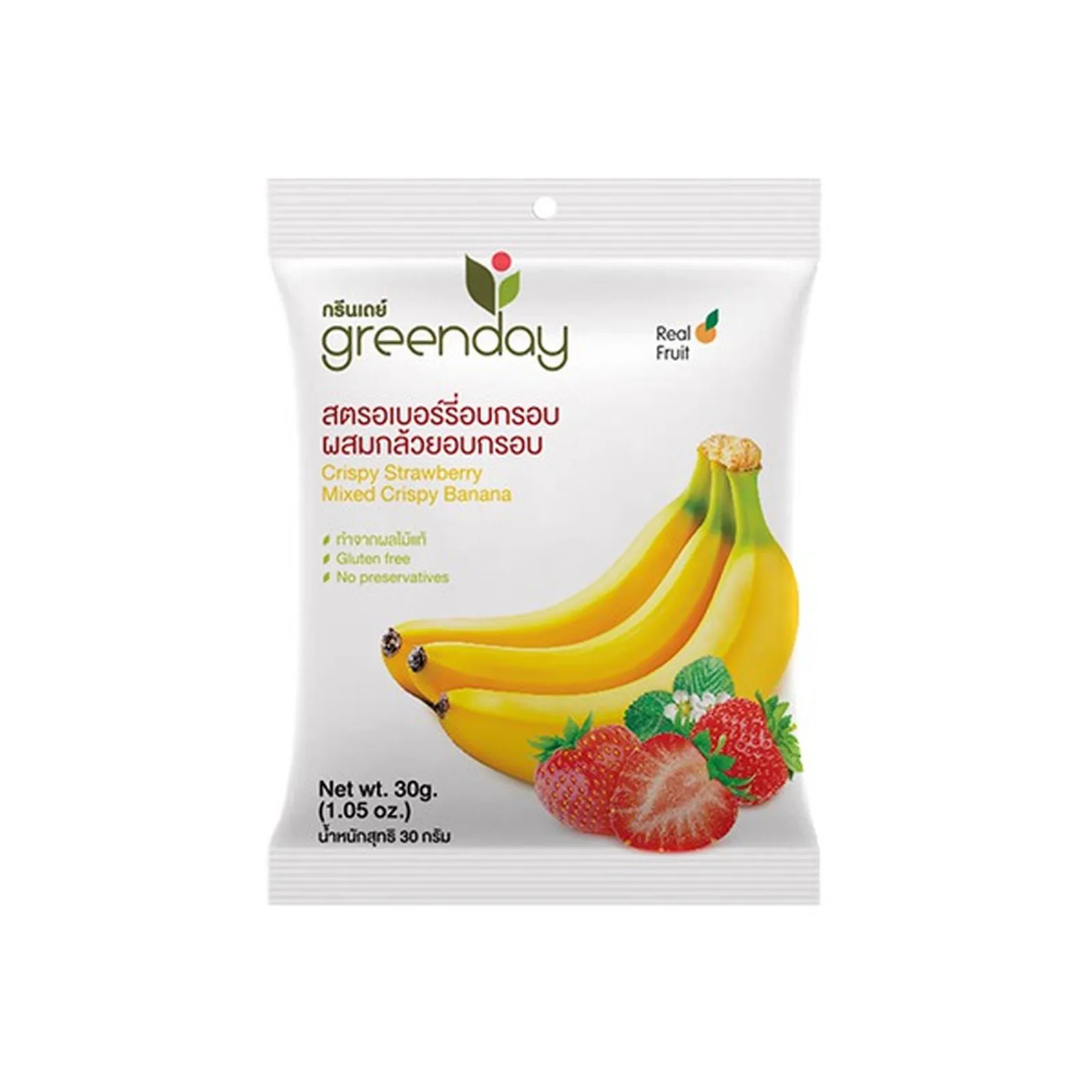 Greenday Crispy Sstrawberry Mixed Banana 30g. (1x3x12)