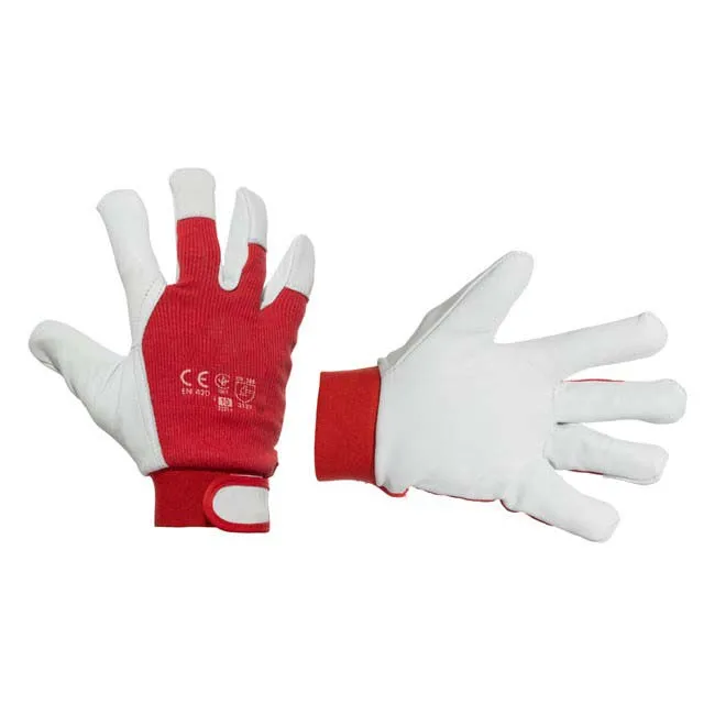 Combined leather glove with very high quality and with fully fleece lining